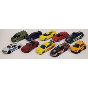 Lot of 10 China Diecast Cars Hot Wheels Motor Max - Police Sports Racing Mix